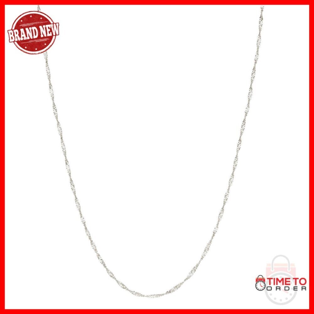 14K Solid Gold Singapore Chain Necklace 22 Inch Spring Ring Clasp